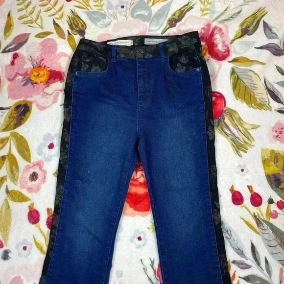 Pilcro and the letterpress high rise skinny jeans floral contrast stripe size 28 - Picture 2 of 15